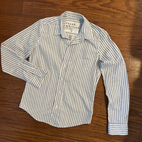 Frank & Eileen Barry Striped Tailored Button-Up Shirt Size XS - Picture 9 of 16